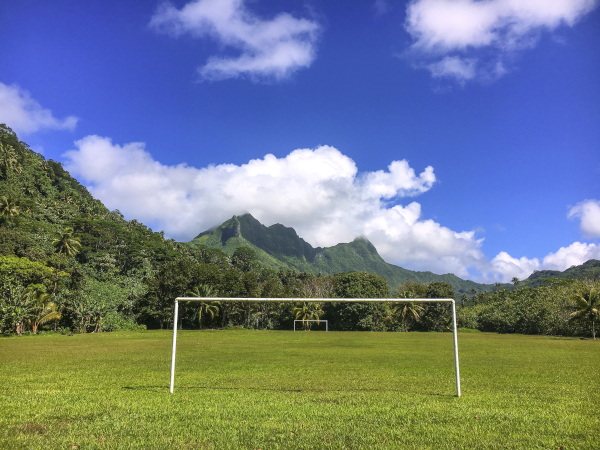 Flat football field